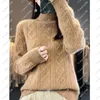 2024 Women's Autumn Cashmere Sweater | Half Turtleneck, Slim Fit, Hooded, Wool Knit - S-XXL, Cream, Tan, White, Lake Blue, Orange, Green, Red, Gold Tan, Dark Purple, Pink