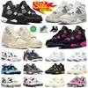 Offes Witte 4s jumpman 4 basketbalschoenen j4 ow sail gum triple roze paars oreo geel rood donder dennengroen bevriezen moment zwarte kat sportschoenen heren sneakers