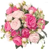 Decorative Flowers Artificial Arrangements Vintage Peony Lily Bouquets Faux Floral Decoration For Home Wedding Office Party Cemete277s