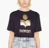 24SS Isabels Marant moda Trend Designer T Shirt Prosty klasyczny styl litera gorącego znaczka druk wszechstronny bambus bawełniany pulonek kobiety krótkie topy z rękawami