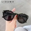 Lunettes de soleil LIOUMO Mode Double Pont Design Rond Pour Hommes Femmes Vintage Cat Eye Conduite Lunettes UV400 Tendance Shades Gafas Sol2598