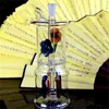ガラスパイプオイルバーナーガラスウォーターパイプオイル喫煙水ギセル上部花と下部4つの爪パーティションガラス水ギセル