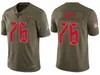 Tampa''Bay''Buccaneers''Men 93 Gerald McCoy 21 Justin Evans 12 Tom Brady Personnalisé Femmes Jeunes Olive Salute to Service Jersey