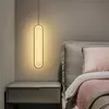 Modern Minimalist Copper Pendant Lamp med lång tråd dimbar led tak hängande ljus för sovrummet sovrum vardagsrumslamp224a
