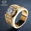 Joia eterna personalizada real 9k 10k 14k 18k 24k ouro puro branco amarelo rosa vermelha mossianita anel de casamento com diamante natural para homens