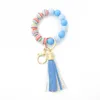 Multicolor Silicone Bead Pulseira Keychain novo estilo Tassel Keychain Pulseira Pingente Keyring por Ocean-shipping P179