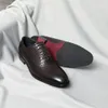 Genuine Dress 299 Handmade Men's Cow Leather Lace-up Plain Toe Oxfords Black Coffee Office Career Formal Shoes for Men 231208 485