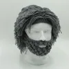 Perruque Barbe Chapeaux Hobo Mad Scientist Caveman Fait À La Main Tricot Chaud Casquette D'hiver Hommes Femmes Halloween Cadeaux Drôle Fête Bonnets 5 Couleurs 22283r