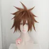 Party Masken Spiel Kingdom Hearts III Sora Perücken Kurze braune hitzebeständige Kunsthaar Cosplay C196258h