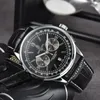 Men de luxe concepteur de luxe Tachymètre Quartz Watch Mens Auto Montres en cuir en métal en acier inoxydable STRAPE B6