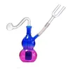 Vente chaude Rainbow Mini verre brûleur à mazout Bong conduites d'eau avec Matrix Perc Double Snuff Sniffer Hookah Recycler Dab Bongs pour fumer avec tuyau de brûleur à mazout en verre mâle