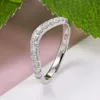 Anéis de casamento M-JAJA meio anel curvado banda de casamento 925 prata esterlina 0.39ct laboratório anéis de diamante para mulheres d cor jóias 231208