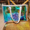 Śliczna przezroczysta holo torba dla kobiet Laser przezroczystą torebkę Holograficzne pvc Candy Beach Wodoodporny ramię galaretka femme bolso 220427271c