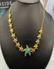 Nytt designad huvudporträtt färgade diamanter sjöstjärna kvinnor halsband armband havsresor semester stil damer barock designer smycken5515280