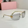 Óculos de sol masculinos e femininos designer Runway ultra leves sem bordas de metal quadrado Glasrai lentes curvas com logotipo de metal MU9YS adequados para formato de rosto férias casuais