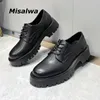 GAI GAI GAI Misalwa mi-talon Oxford cuir verni britannique hommes bureau hommes robe formelle à lacets chaussures noires 231208