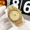 Full Diamond Mens Watches Fashion Design Iced Out Quartz Movement Watch for Men Colorful Stone Splash Waterproof Shinny Under Ligh278V