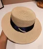 Chapéus de palha vintage femininos elegantes chapéu de balde de topo plano verão ao ar livre aba larga bonés de sol moda praia 6 cores 8516001
