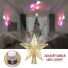 Julgran Top Light Star Shape Justerbar LED Snowstorm Snowman Stripe RGB Projector Lights Christmas Decoration EU Plug 2010256K