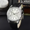 أزياء رجالي الساعات غير الرسمية Quartz Chronograph Designer يشاهد Men Leather Strap Men's Gift