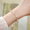 Perlé ASHIQI perle d'eau douce naturelle 925 Bracelet en argent Sterling brillant argent cassé tempérament bijoux de mode pour les femmes 231208