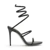 Sapatos de vestido senhoras saltos altos moda personalidade espiral cinta sandálias designer luxo strass mulheres saltos altos 10cm 231208