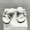 Laberthre Schoenen Winter Slides Wol Slippers Bont Pluizig Harig Fuzzy Dames Slippers Dames Warme Sandalen Wit Zwart Bruin Comfortabel Meisjesmaat EUR 35-40