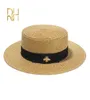 レディースサンフェドラハットスモールビーストローハットヨーロッパとアメリカンレトロゴールド編み帽子女性サンシェードフラットキャップバイザー帽子rh 212959099