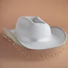 Wide Brim Hats White Diamond Fringe Bride Cowgirl Hat Mrs Cowboy Bridesmaid Gift Bridal Summer Country Western HatWide287j