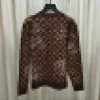 Free Shipping Blue/Brown Letter Print Women's Cardigan Brand Same Style Women's Sweaters DH53