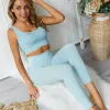 CHRLEISURE Yoga set Seamless Sports Gym Set Women Fitness Clothing Suits Workout Sportwear High Waist Push Up Leggings Bra 210802