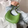 Borse a spalla ascellari a spalla verde piccola mezzaluna per donna 2021 Nuova borsa baguette in pelle PU di alta qualità Borsa di marca di lusso Tote229g