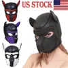 Новая мягкая резиновая неопреновая маска для щенков для косплея, ролевая игра, маска для собаки на всю голову с ушками Y200103263G