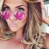 Lunettes de soleil mode en forme de coeur pour fille rétro cadre en métal rose miroir femmes Vintage lunettes de soleil lunettes # 84059323n