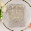 10X Rose Gold Srebrny Glitter Durlow Diamond Card Laser Cut Karty zaproszenia ślubne Greating Pocket Invite Party Birthday2668