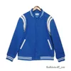 Rhude Double White Stripe Patchwork Color Contrast Jacket Män och kvinnors ulljacka Baseballjacka Fashion Button Jacket 847 308