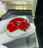 Pins Brooches Trend Classics Europe High Quality Famous Brand Party Jewelry Gold Animals Red Fox Gemstones Brooches For Women 231208