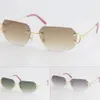 Whole Metal Rimless Men Women Large Square Sunglasses Wire Frame Unisex Eyewear Male and Female Fashion Accessories 266Q