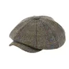 Berretti da ragazzo Cappello 60% Lana Uomo Berretti Grigi a spina di pesce Berretti piatti Donna Pittori britannici Cappello Autunno Inverno Cappelli Cappello ottagonale BJM42 231208