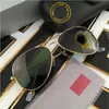 1 pz designer di marca classico occhiali da sole pilota moda donna occhiali da sole UV400 montatura in oro specchio verde lente 58mm con box220p