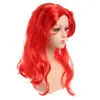 Sereia vermelha onda grande cabelo longo encaracolado COS Princesa Ariel festa de Halloween peruca infantil