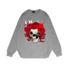 Amireshoodie Designer Hoodie Top Quality Women's Hoodies Sweatshirts Term Stock Rose Skeleton Street Pure Cotton Men's Sleeve T-shirt