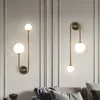 Modern Duvar Lambası Cam Top abajur Led Altın Ev Dekor Oturma Odası Yatak Odası İç Aydınlatma Sconce İskandinav Armatür Işık