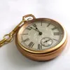 Relógios de bolso Rose ouro 316L aço inoxidável impermeável relógio de bolso movimento mecânico antigo vintage luxo vogoroso relógio com caixa de corrente 231208