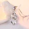 Медное посеребренное ожерелье с подвеской в виде волны циркона для женщин, ювелирные изделия OEM, серебро 925 пробы на заказ