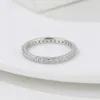 Wedding Rings Poulisa Ring 18K White Gold Plated S925 Sterling Silver Micro Pave Mossan Rings S925 Anillos Mujer 6/7/8/9 US Classic 231208