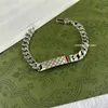 925 Sterling Silver Bracelet Designer Jewelry 23 Designer Bracelet Green Black Monamel Letter Brand Silver Multi Color Bracelet Valentine's Gift Men Women