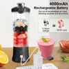 Fruit Vegetable Tools Portable Blender Smoothies Mini Portable Fresh Juice Blender Rechargeable Portable Blender For Smoothies Electric Juicer Mixer 231208