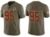 Washington''Commanders''Men 8 Kirk Cousins 91 Ryan Kerrigan 71 Trent Williams Custom Women Youth'' Salute to Service Olive Jersey