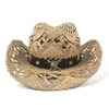 Cloches Womem Uomo Paglia Western Cowboy Cowgirl Hombre Sombrero Cap Lavoro manuale Tessuto Bagnino Cappelli Drop5610273